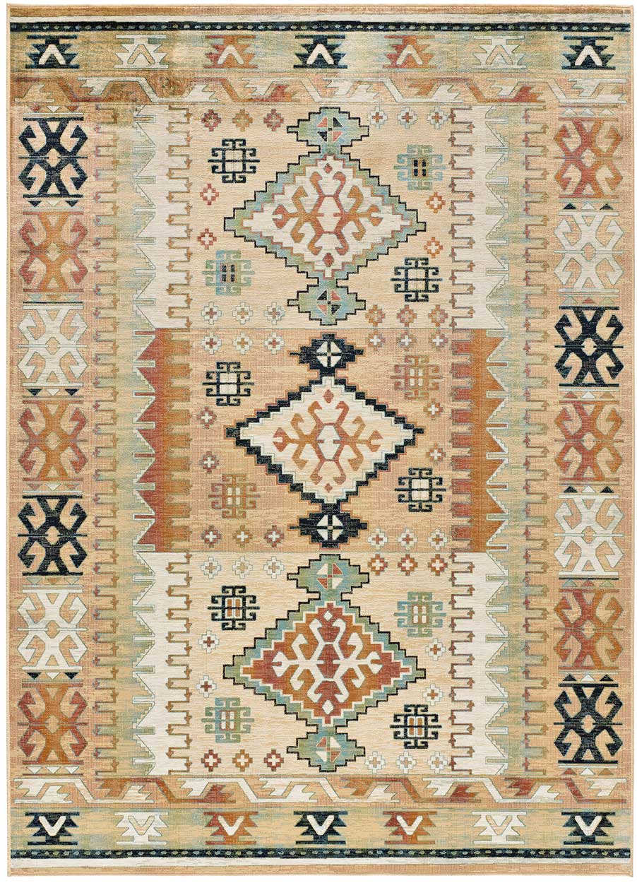 Moma Alfombra étnica en viscosa Antalia 711 Multicolor