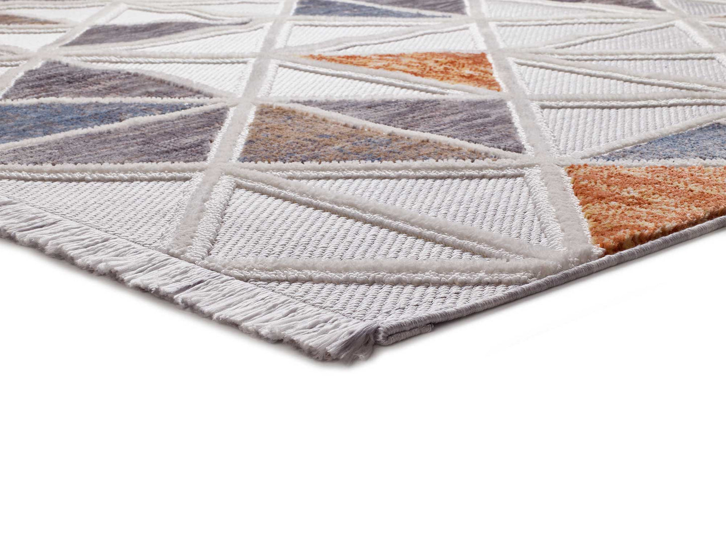 Moma Alfombra geométrica con relieve y flecos Broadway 4840 Multi macro