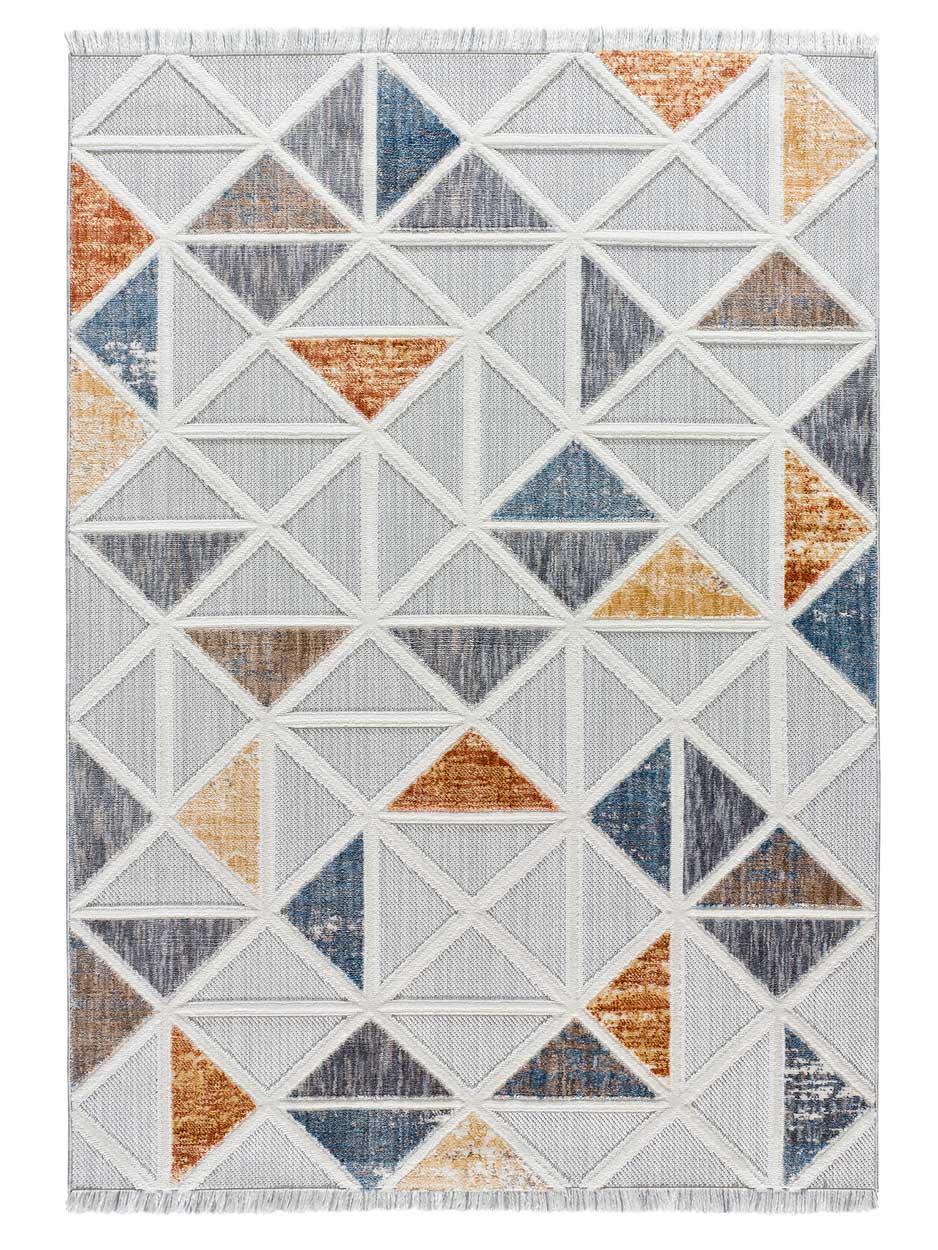 Moma Alfombra geométrica con relieve y flecos Broadway 4840 Multi
