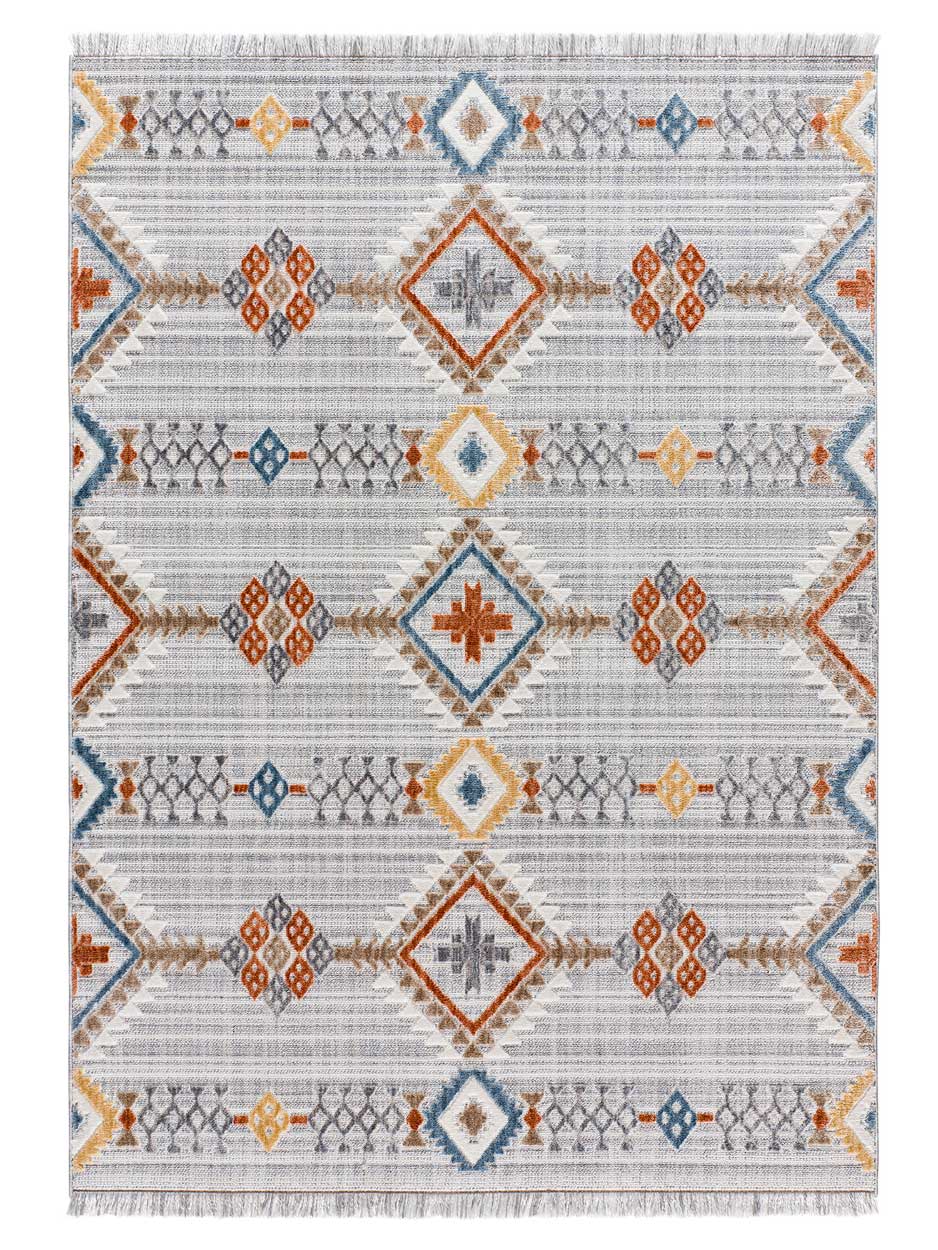 Moma Alfombra étnica con relieve y flecos Broadway 5183 Multi