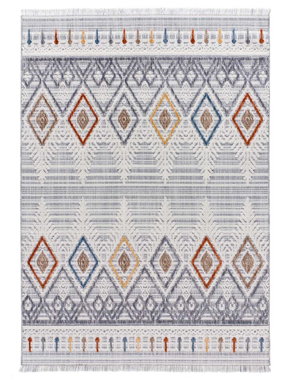 Moma Alfombra étnica con relieve y flecos Broadway 5184 Multi