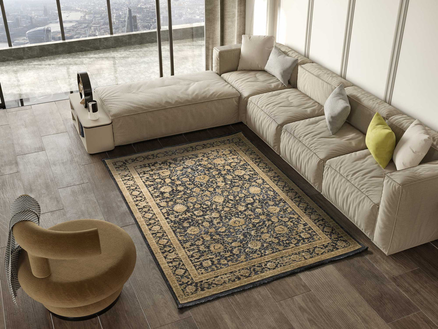 Moma Alfombra vintage Brooklyn 52007 Oro ambiente