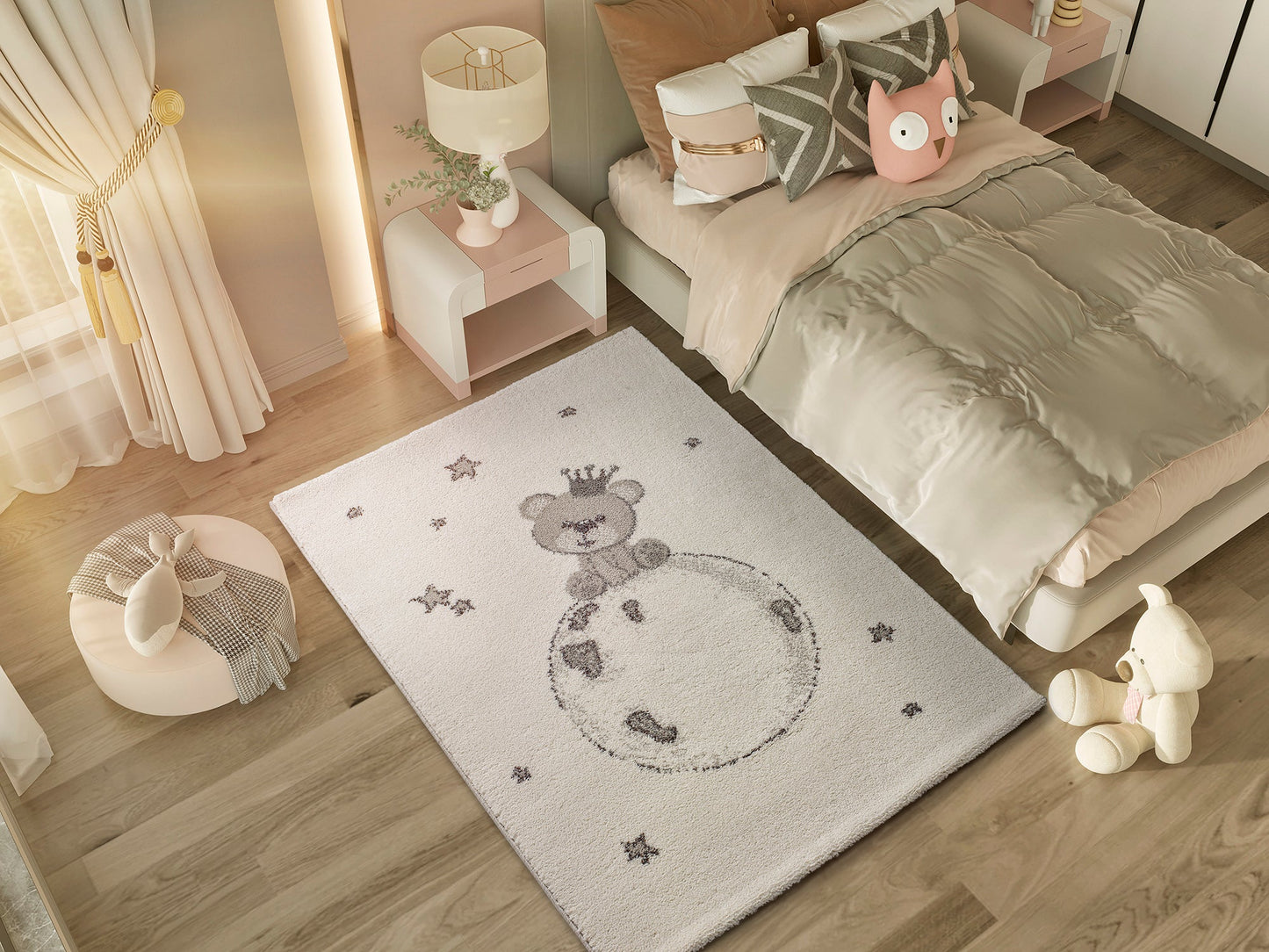 Moma Alfombra infantil Cranberry 659 Blanco 115x170 cm ambiente