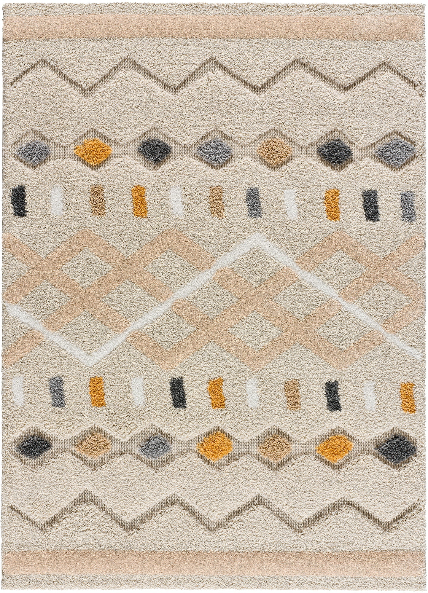Moma Alfombra étnica con relieve Enya 8670 Multicolor
