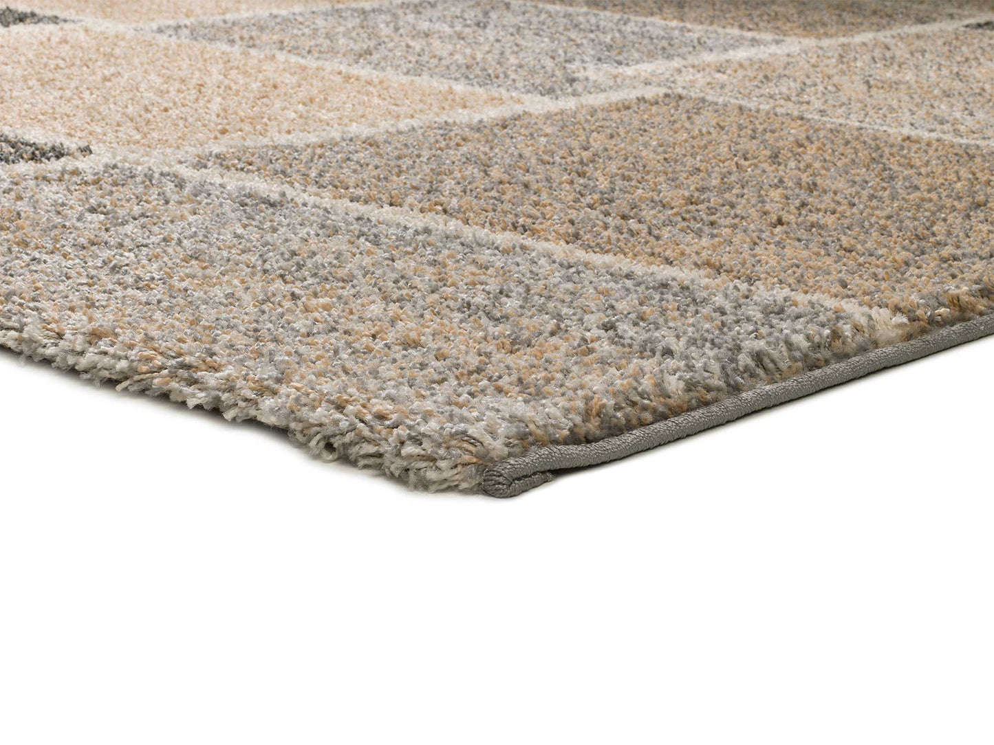 Moma Alfombra geométrica de pelo largo Irati 8710 Beige macro