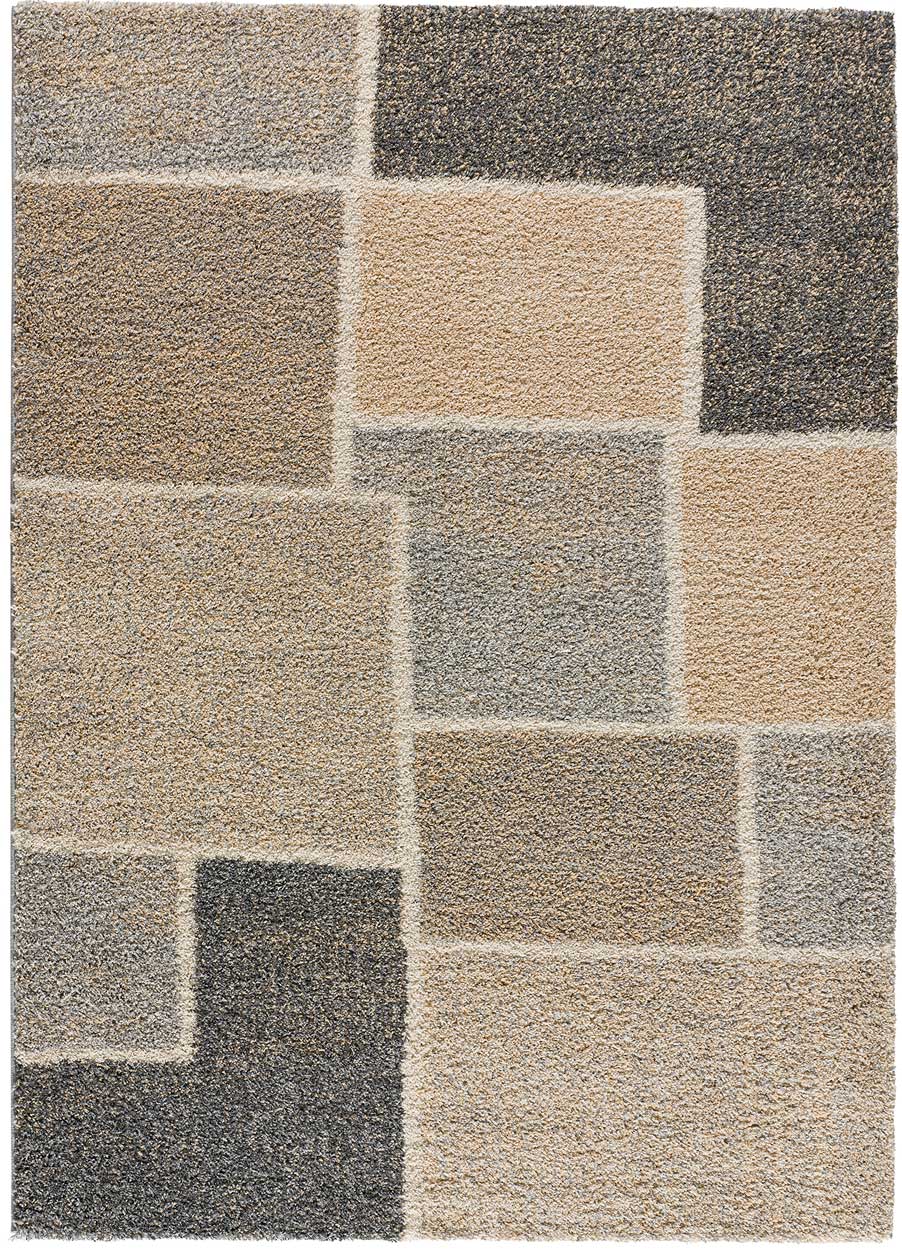 Moma Alfombra geométrica de pelo largo Irati 8710 Beige