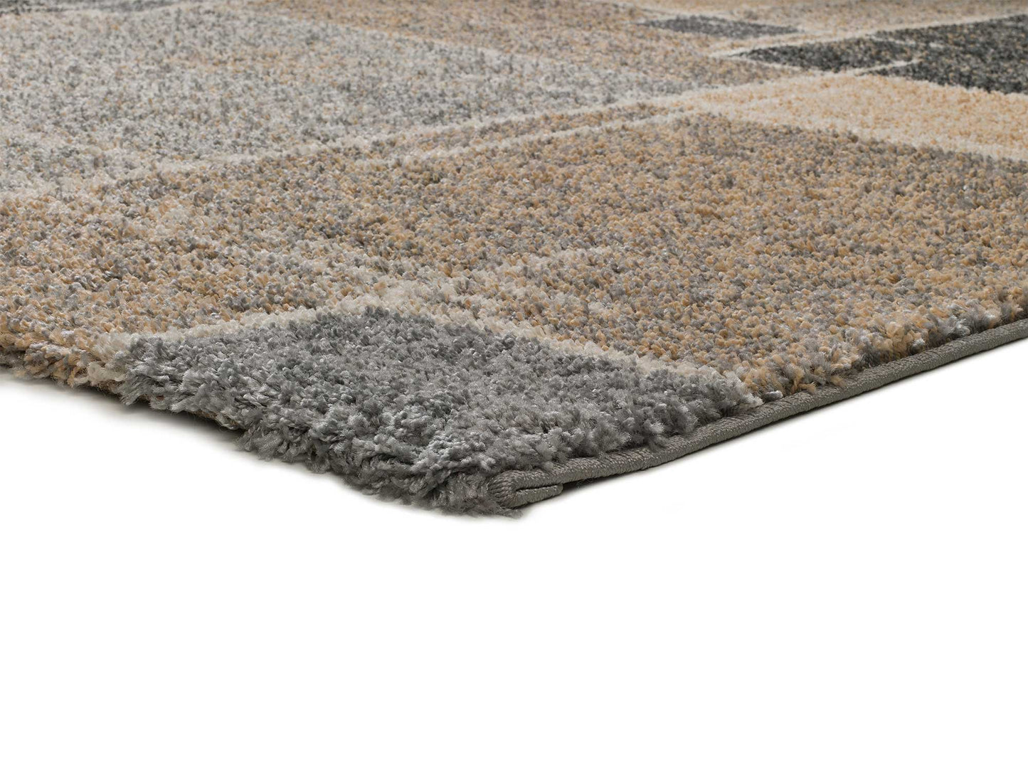 Moma Alfombra geométrica de pelo largo Irati 8715 Beige macro