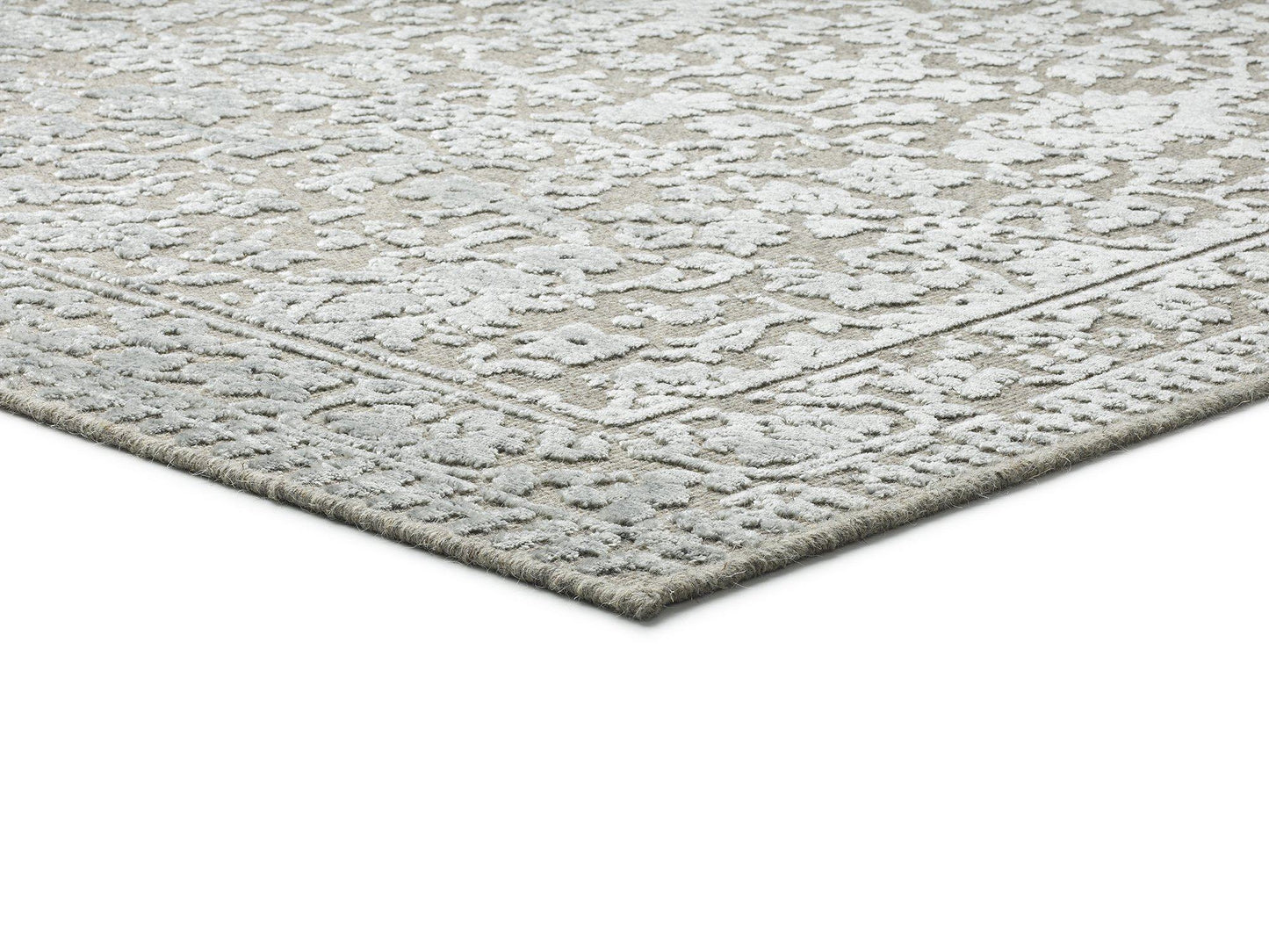Moma Alfombra de lana Isabella 603 Plata Macro