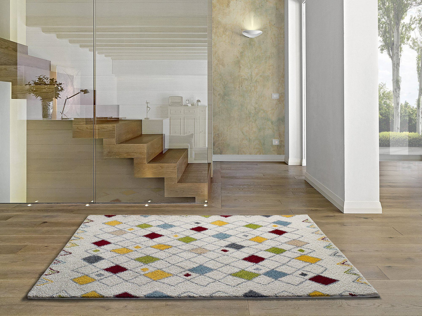 Moma Alfombra shaggy Kasbah 8640 multicolor ambiente