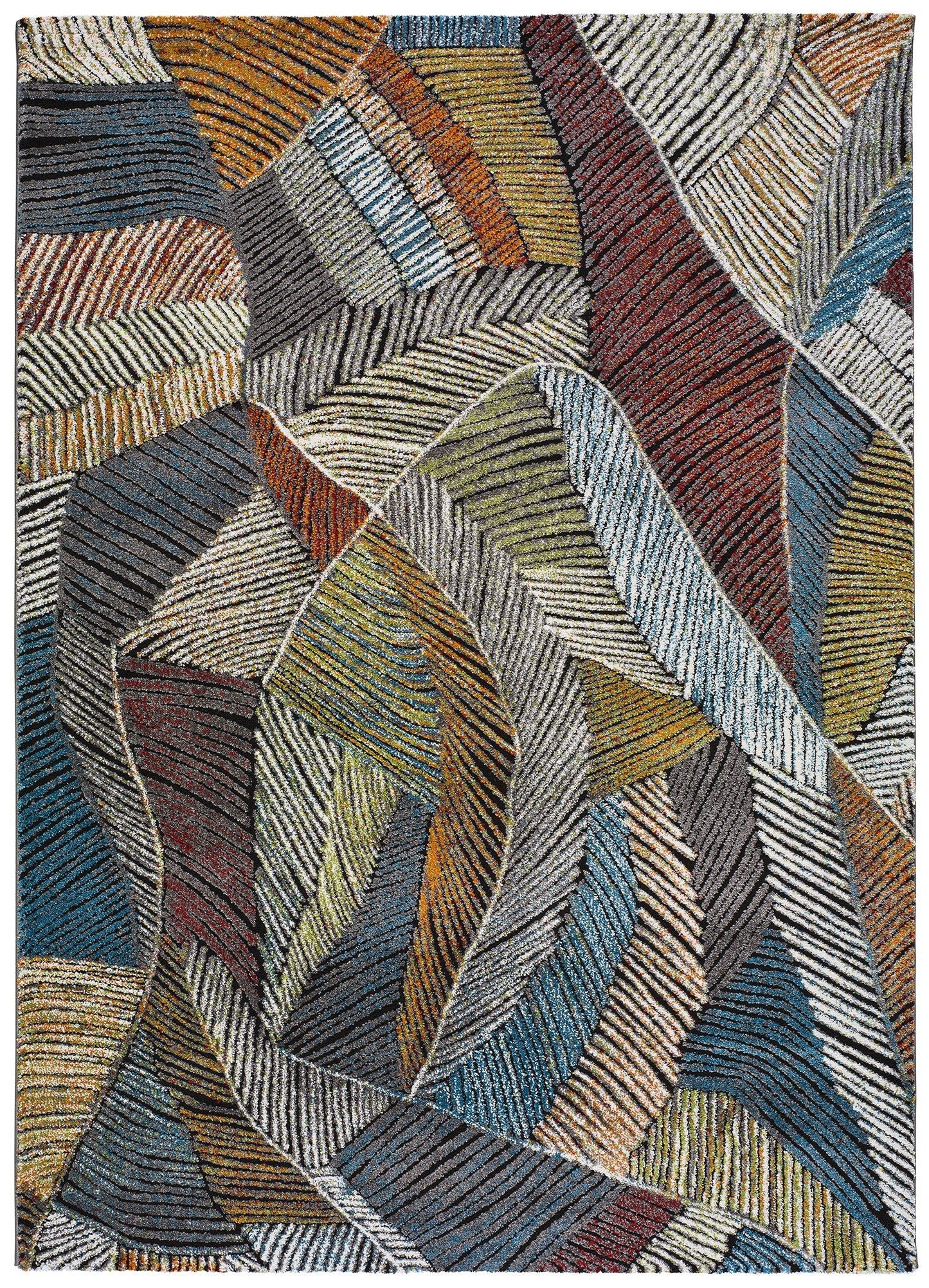 Moma Alfombra geométrica con hojas Koby 22869 Multicolor
