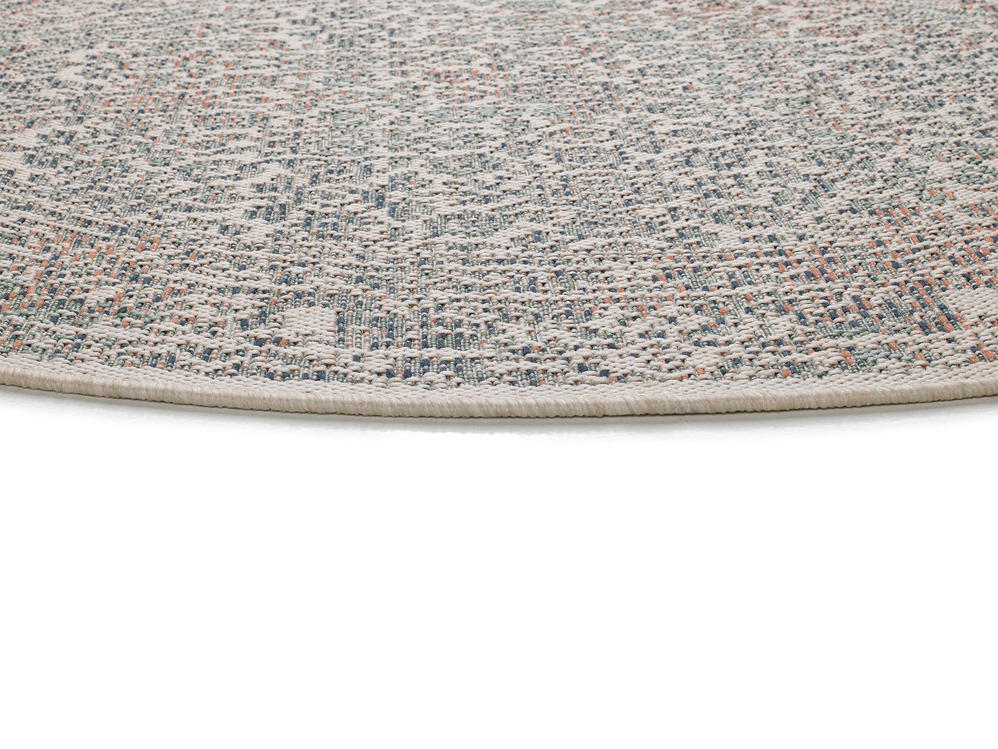 Moma Alfombra vintage Indoor-Outdoor Lucca 101 Multicolor redonda macro