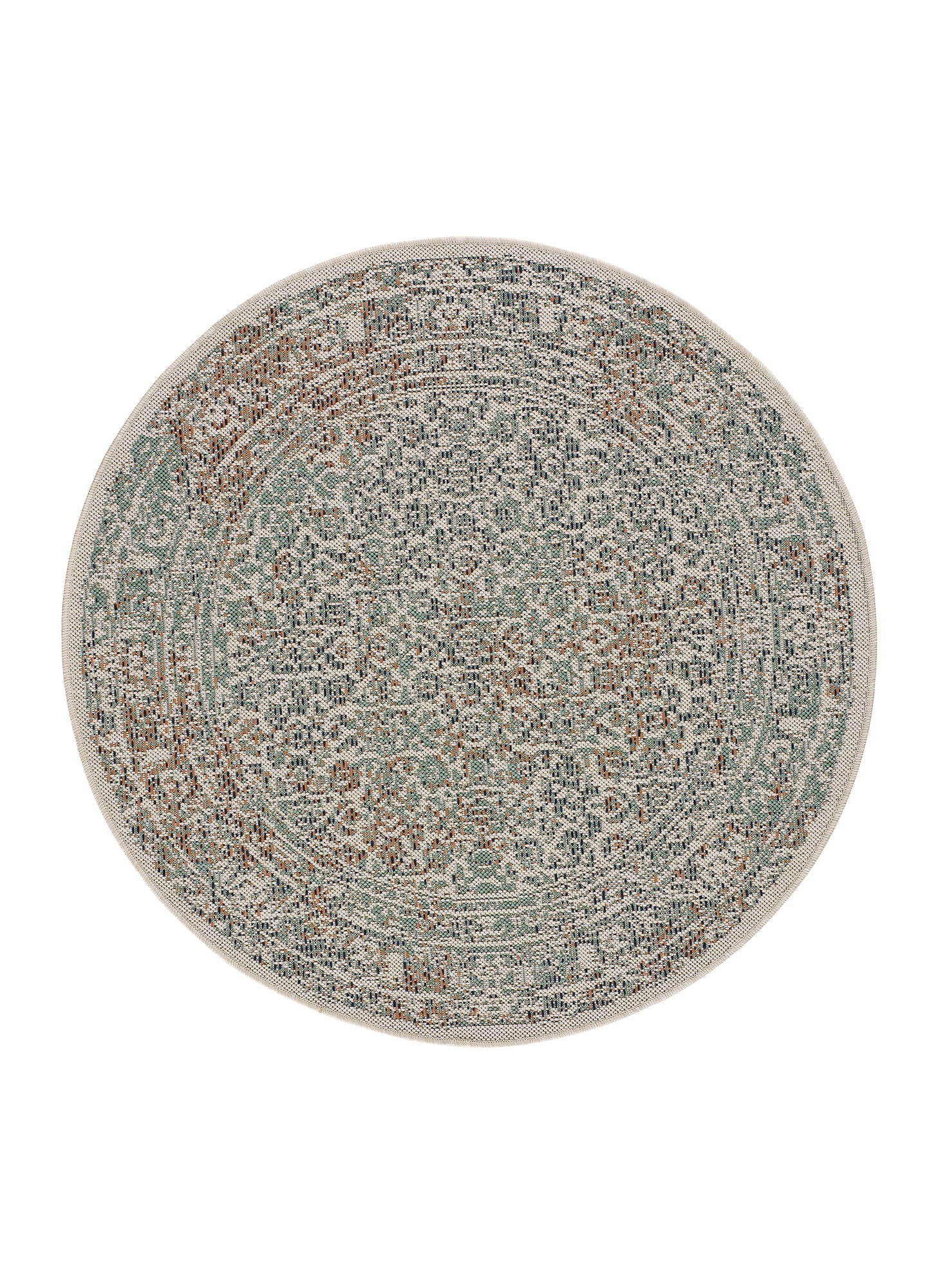 Moma Alfombra vintage Indoor-Outdoor Lucca 101 Multicolor redonda
