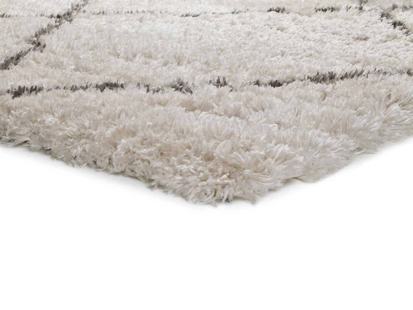 Moma Alfombra shaggy rombos Lynn 7902 blanco macro