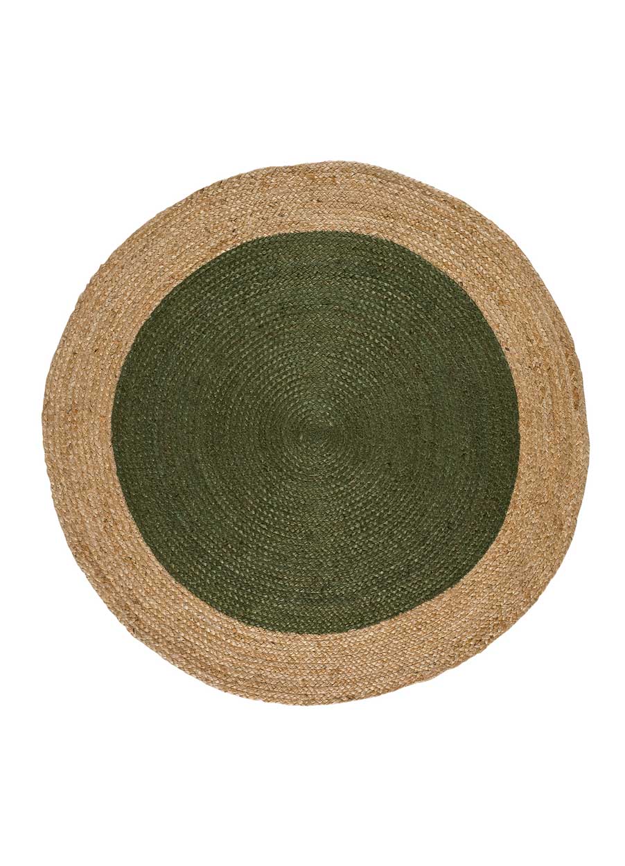 Moma Alfombra redonda de yute Mahon 396 verde