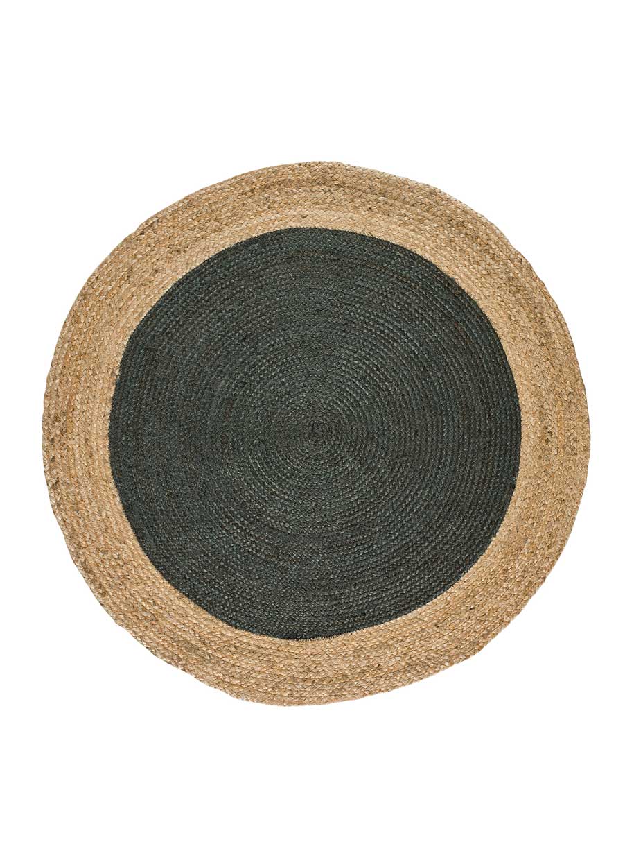Moma Alfombra redonda de yute Mahon 396 gris