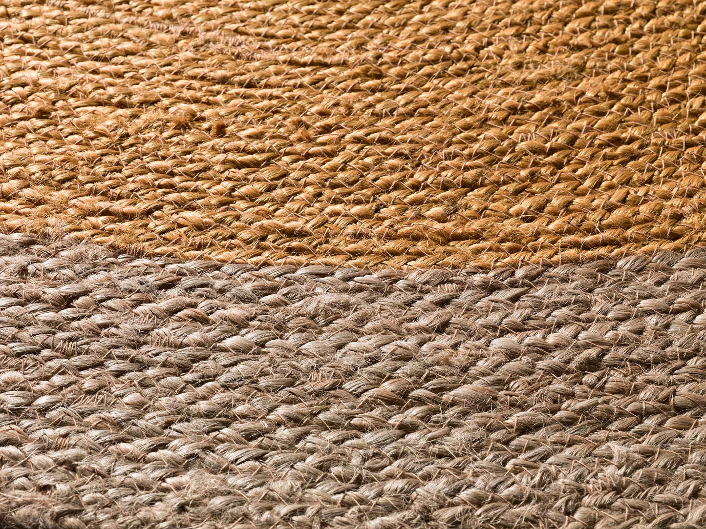 Moma Alfombra redonda de yute Mahon 396 mostaza detalles