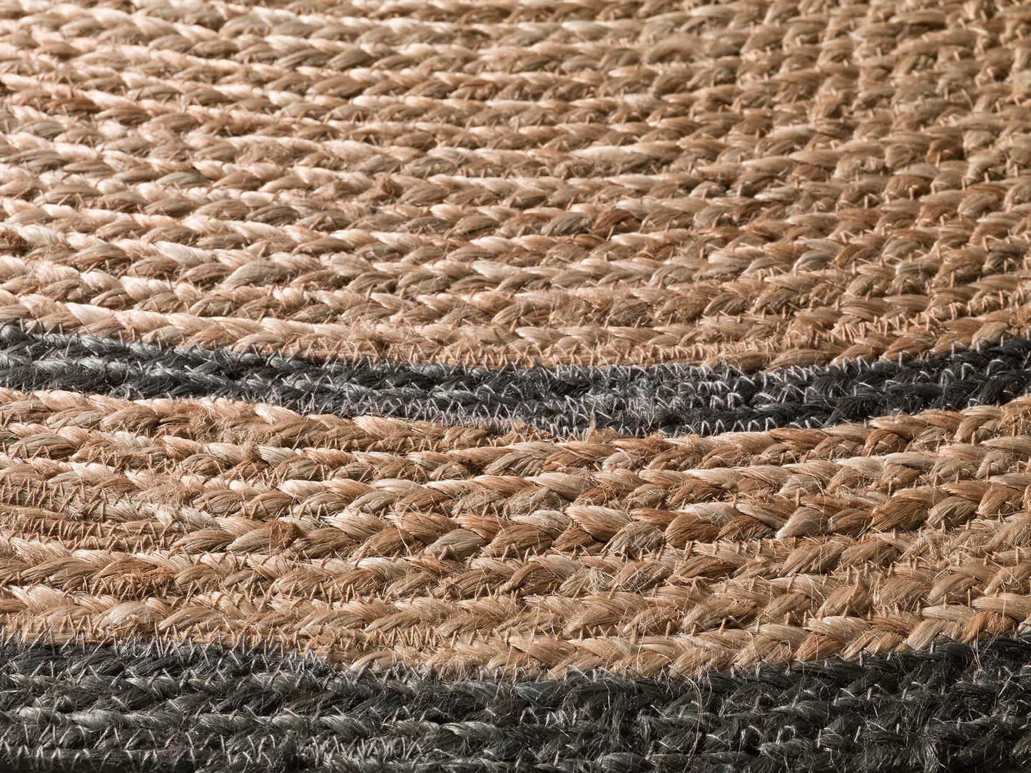 Moma Alfombra redonda de yute Mahon 397 Gris detalles