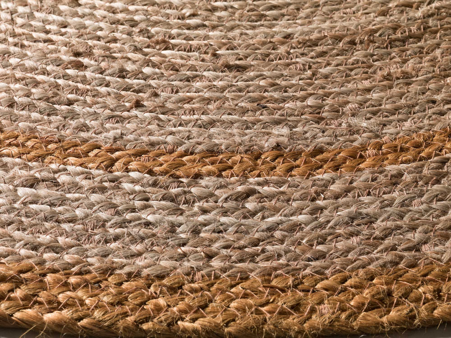 Moma Alfombra redonda de yute Mahon 397 Mostaza detalle