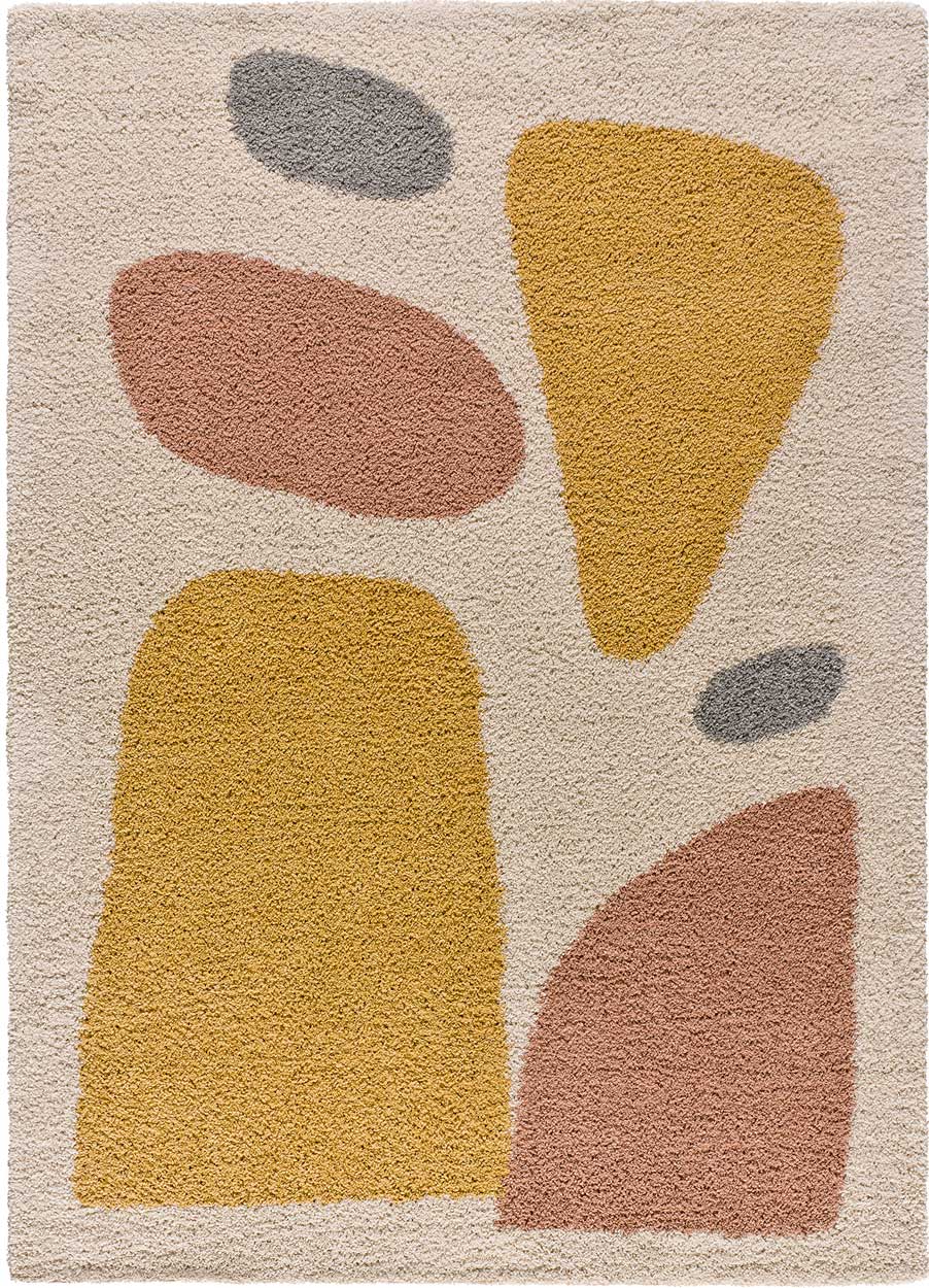 Moma Alfombra geométrica de pelo alto y colores empolvados Maris 62621 Multicolor