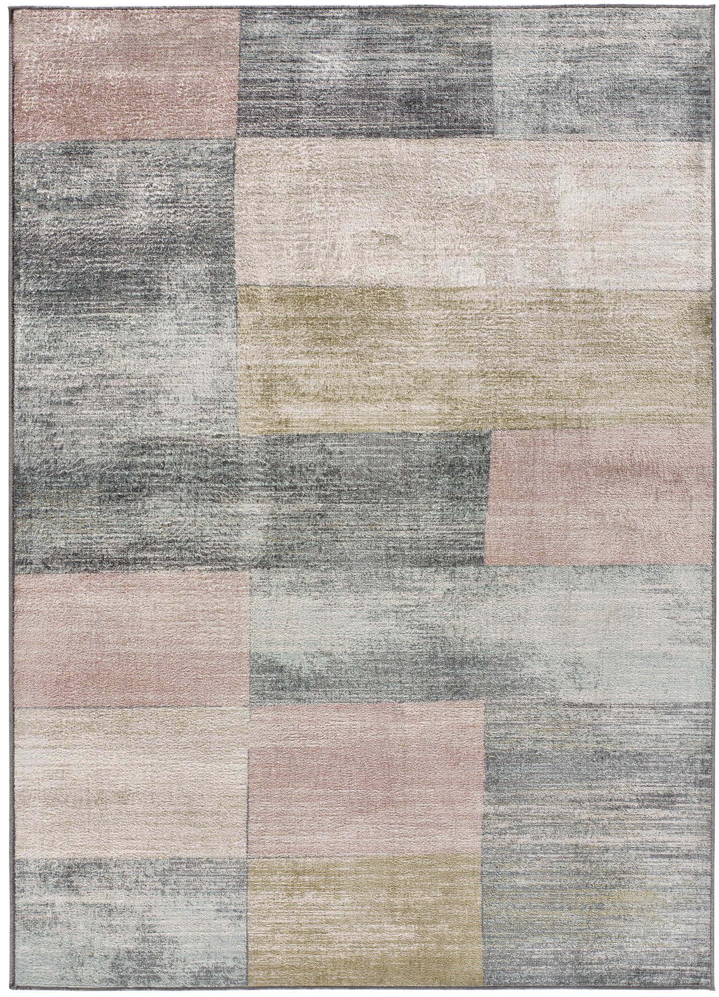 Moma alfombra geométrica en tonos gris y rosa y estilo vintage. Alfombra Martina