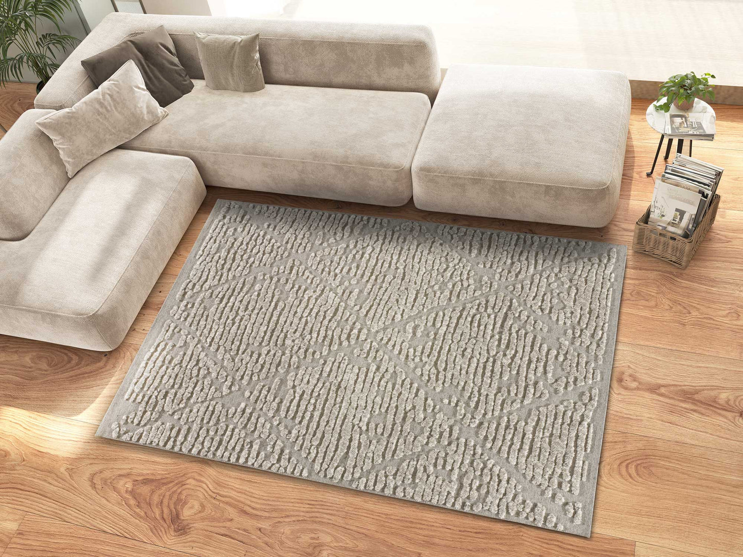 Moma Alfombra de lana Mirtha 318 Beige ambiente