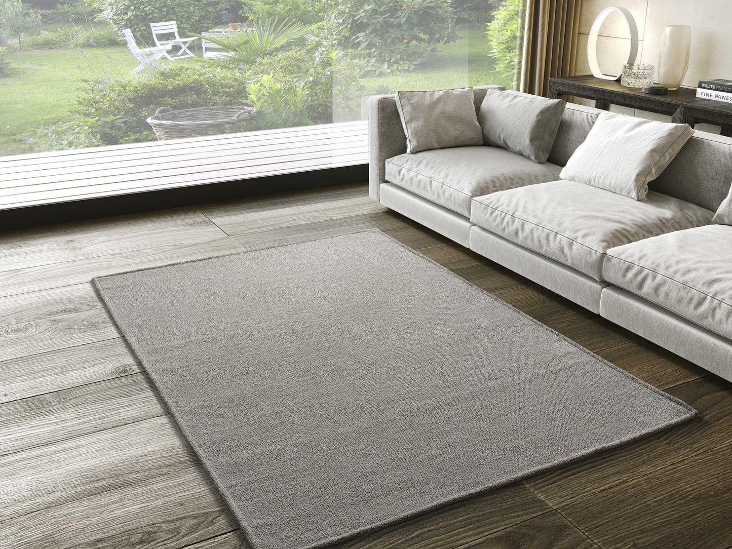 Moma alfombra saffi liso beige ambiente