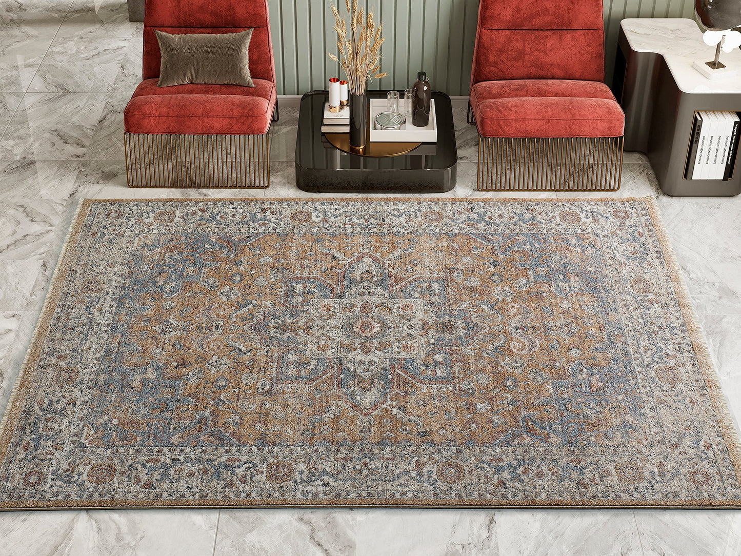 Moma Alfombra vintage Saida 35031 Multicolor ambiente zoom