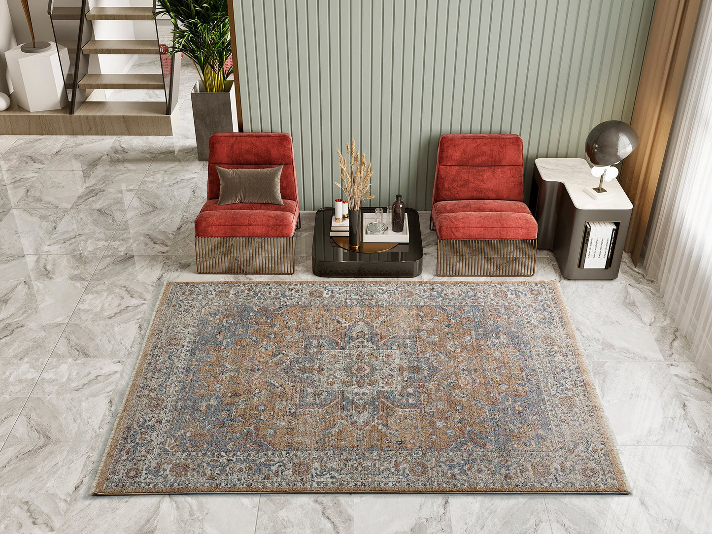 Moma Alfombra vintage Saida 35031 Multicolor ambiente