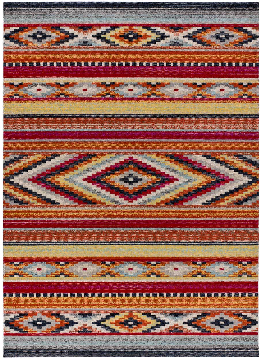 Moma Alfombra de exterior-interior estilo étnico Sassy 4212 Multi