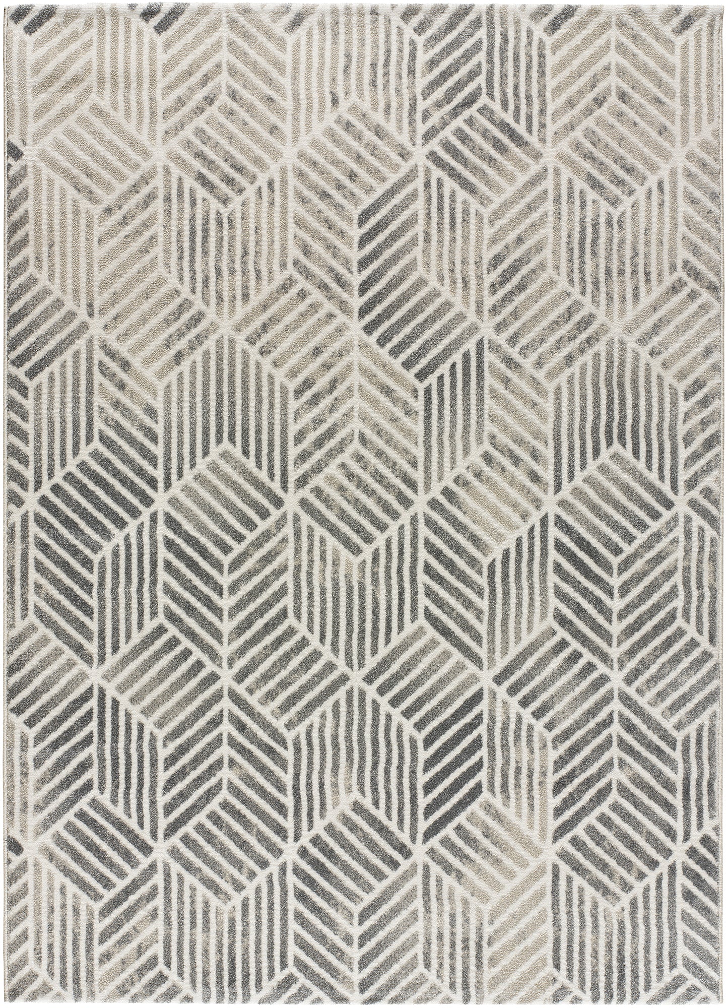 Moma Alfombra geométrica Sensation 12389 Plata