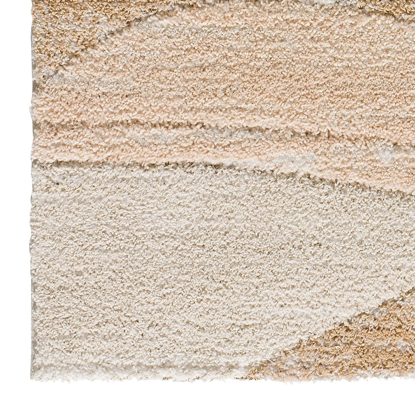 Moma Alfombra geométrica con relieve Serene 8701 Beige esquina