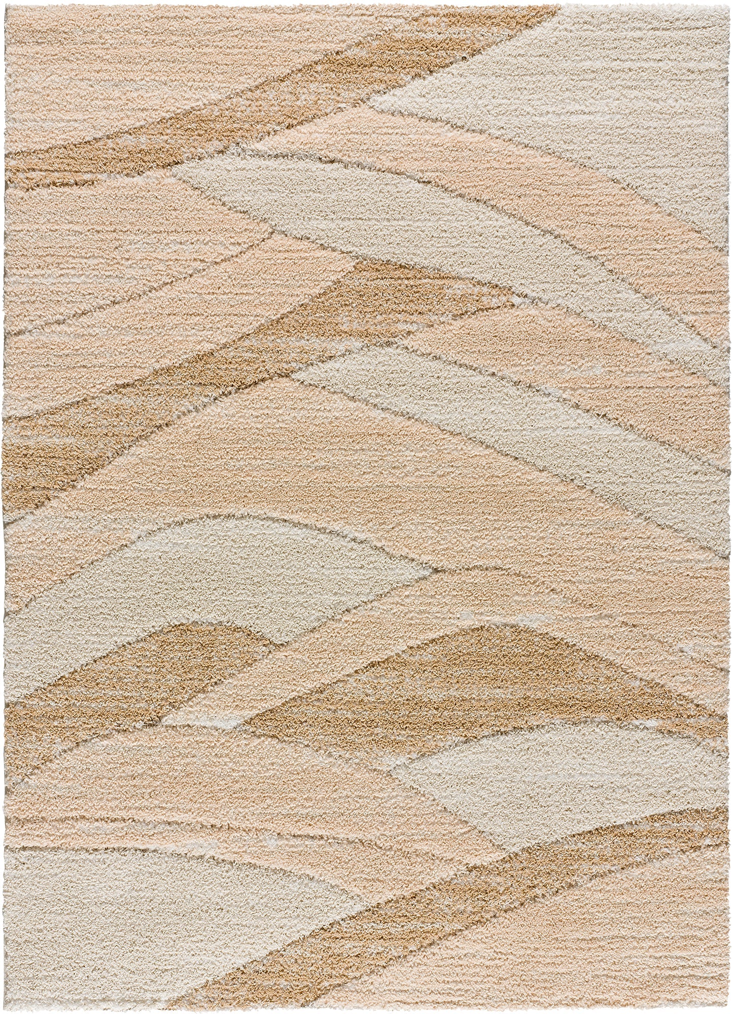 Moma Alfombra geométrica con relieve Serene 8701 Beige