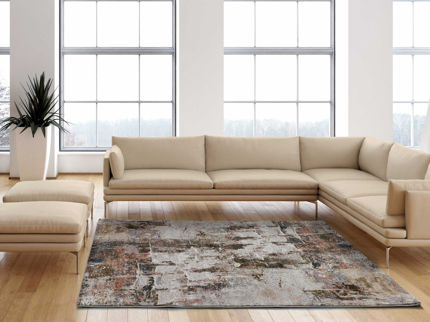 Moma Alfombra moderna Sheki 16740 Multicolor ambiente