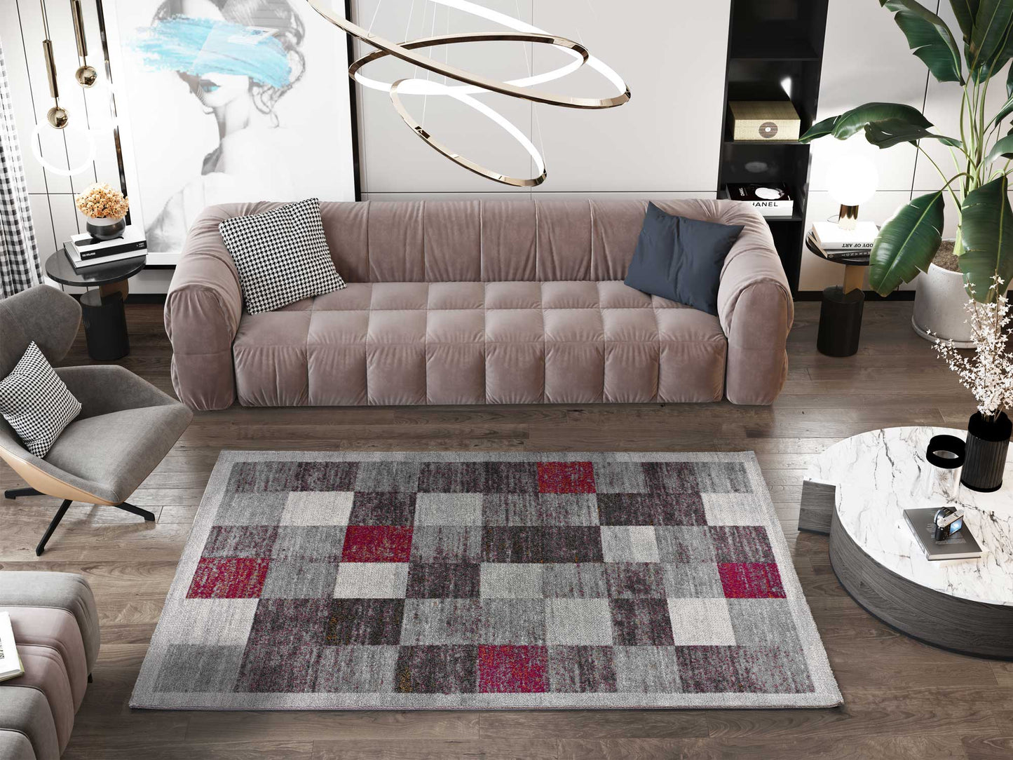 Moma Alfombra moderna Sheki 16763 Gris ambiente