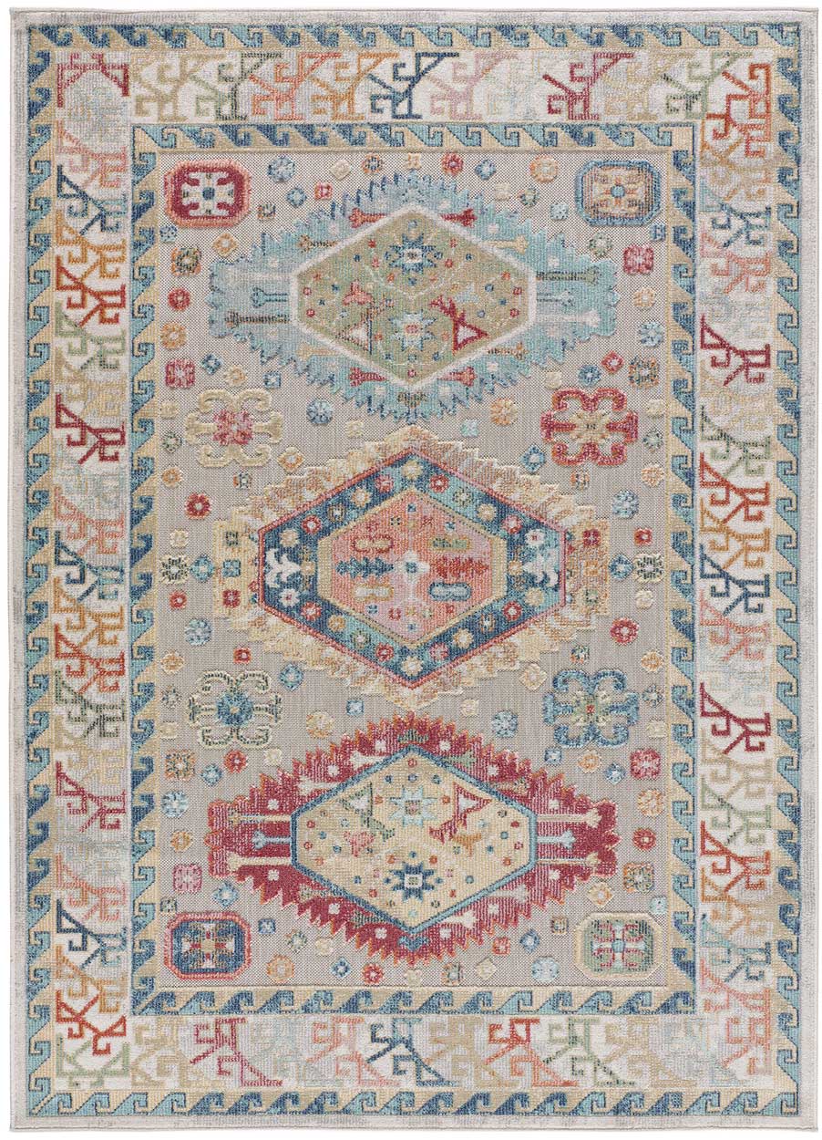 Moma Alfombra de exterior-interior estilo étnico Soley 8091 Multi