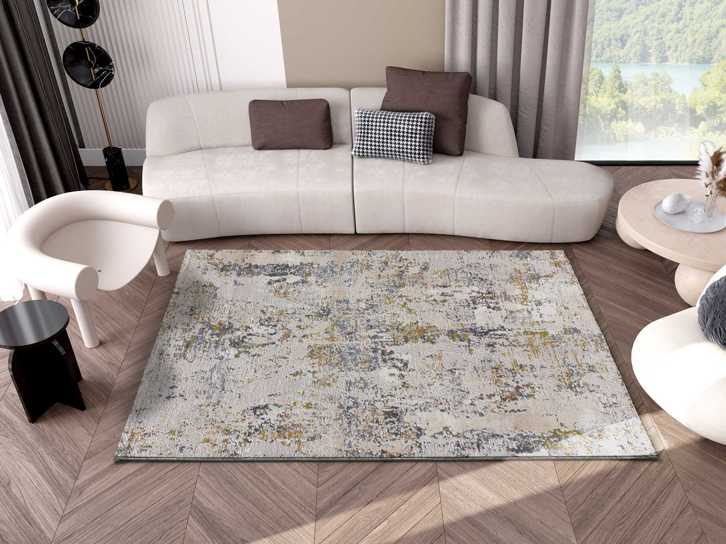 Moma Alfombra abstracta Springs 2503 Multicolor ambiente
