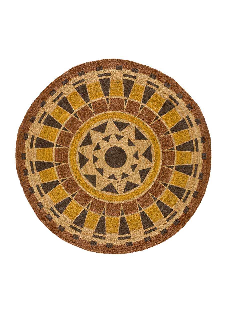 Moma Alfombra redonda de yute Tonga 643 Multicolor