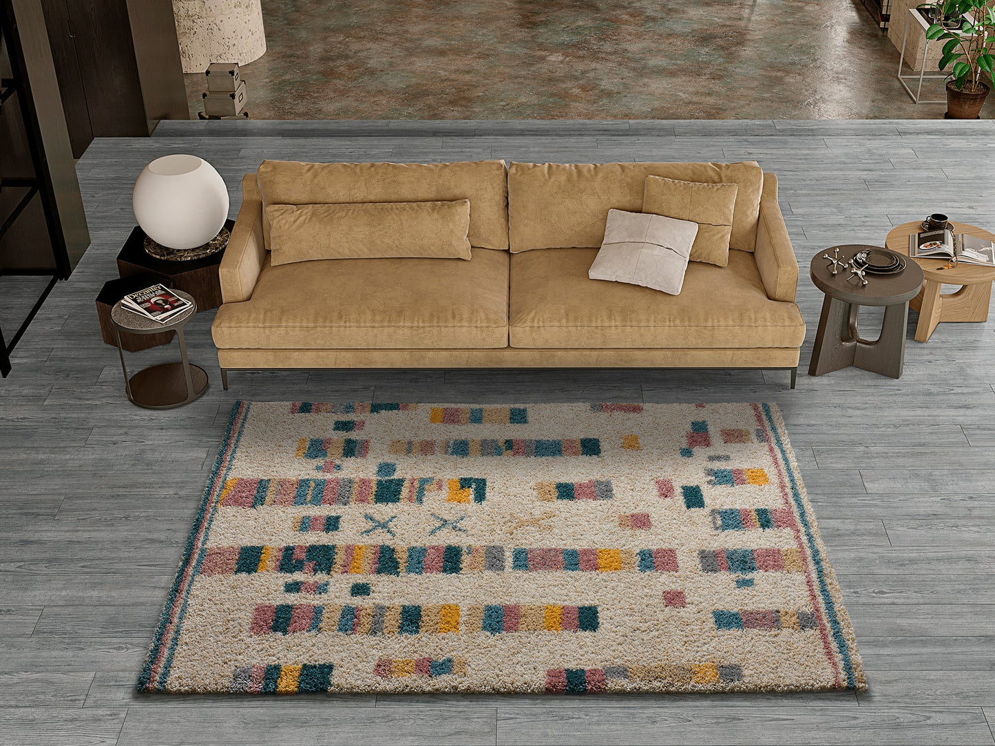 Moma Alfombra étnica de pelo largo Ulai 8651 Multi ambiente