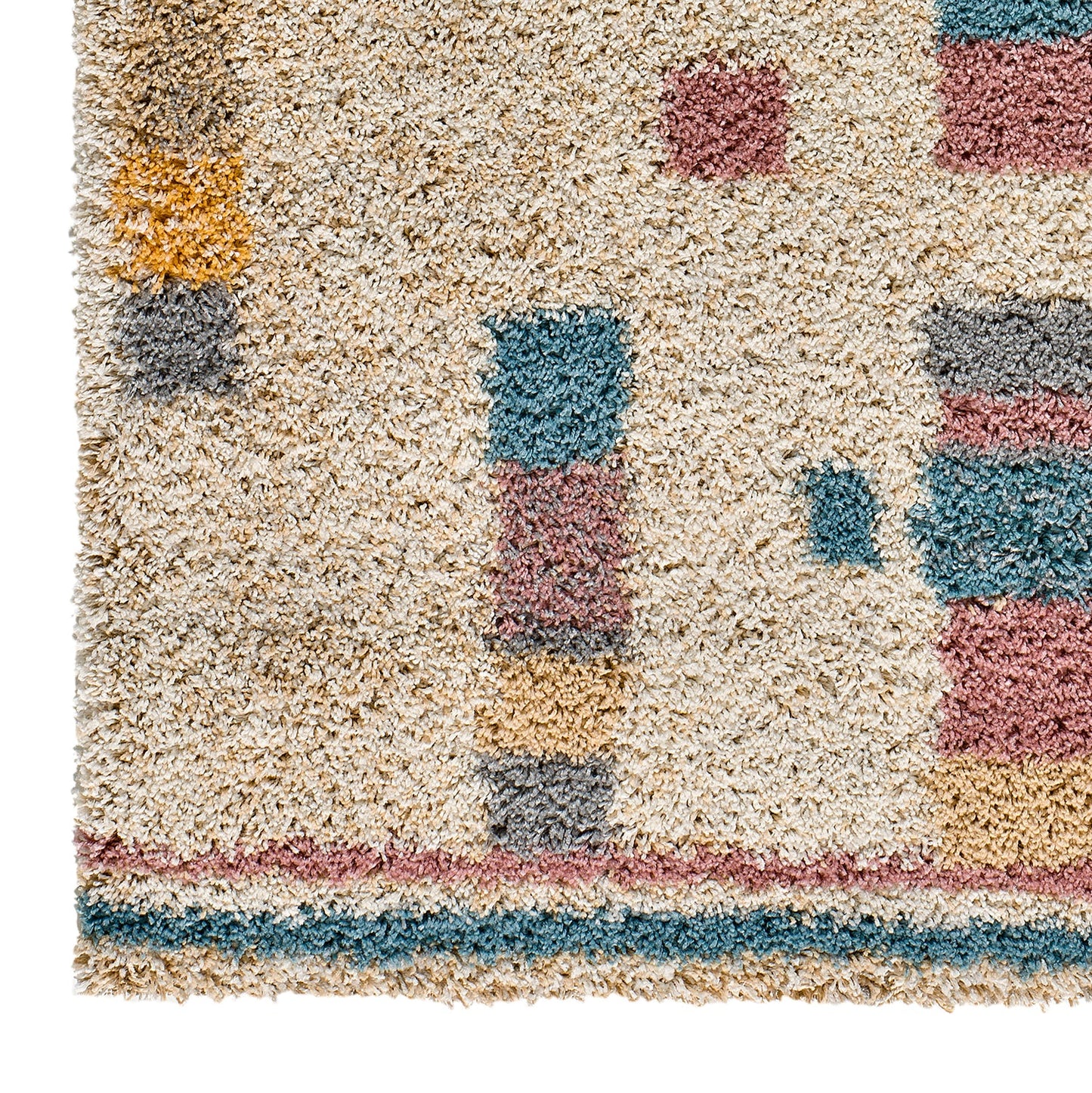Moma Alfombra étnica de pelo largo Ulai 8651 Multi esquina