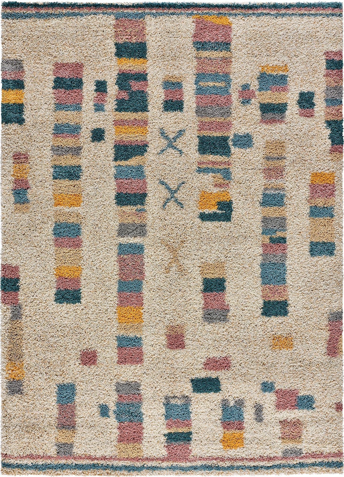 Moma Alfombra étnica de pelo largo Ulai 8651 Multi