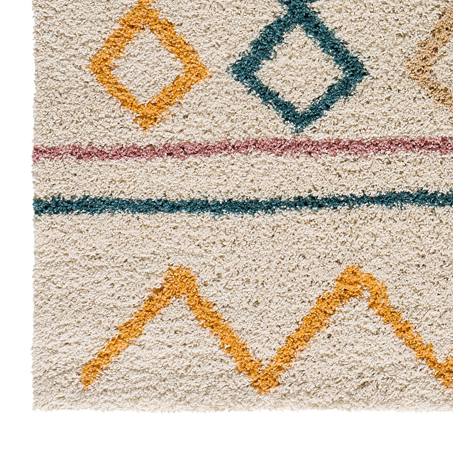 Moma Alfombra étnica de pelo largo Ulai 8653 Multicolor esquina