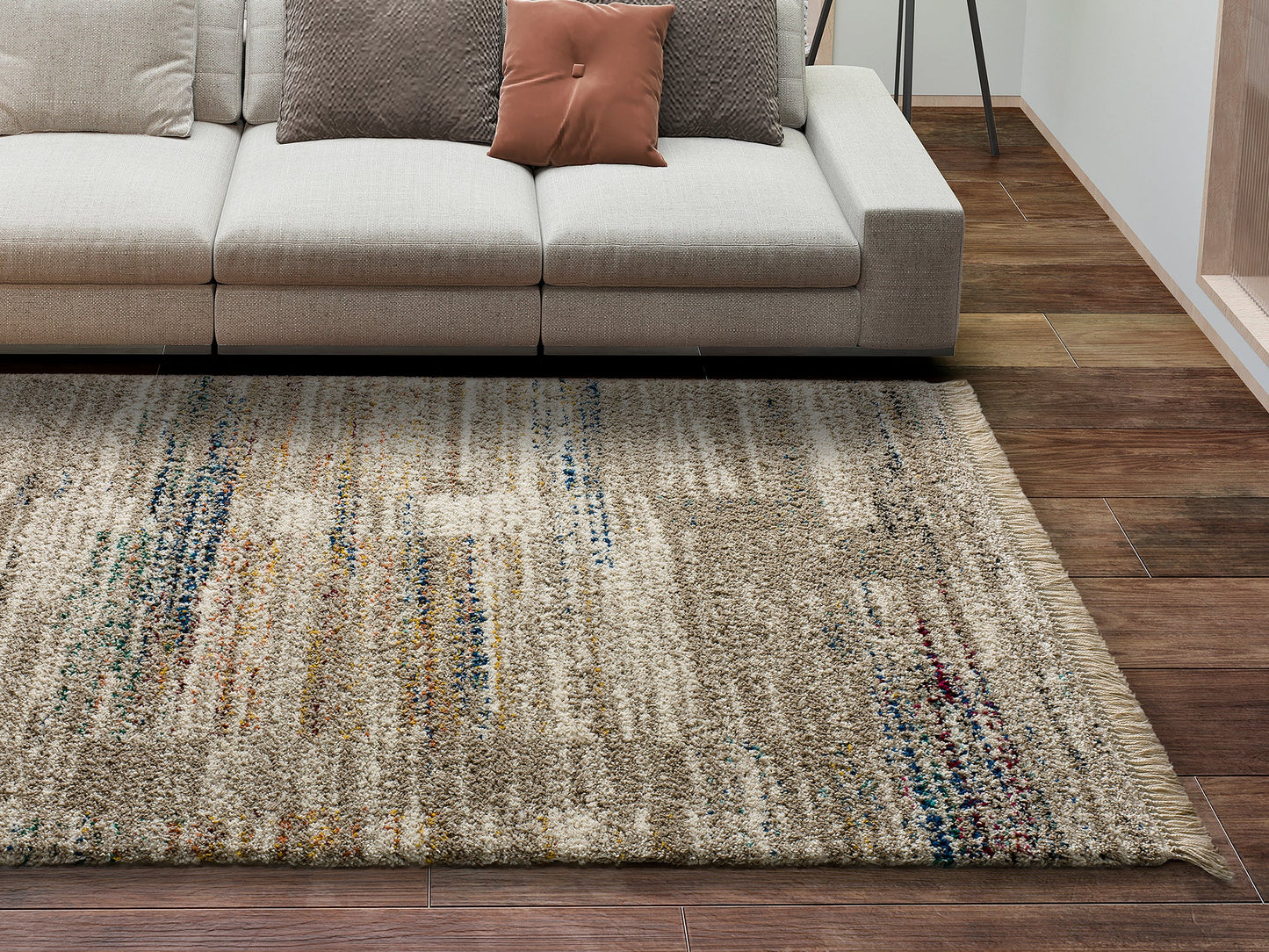 Moma Alfombra de pelo largo con flecos Yebel 809 Multicolor ambiente zoom