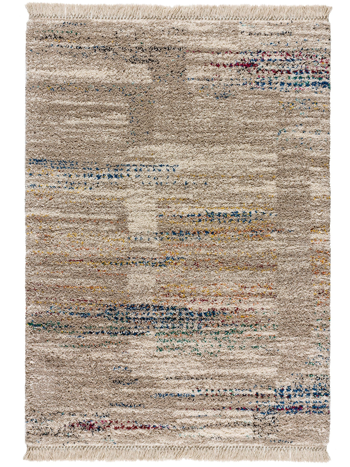 Moma Alfombra de pelo largo con flecos Yebel 809 Multicolor