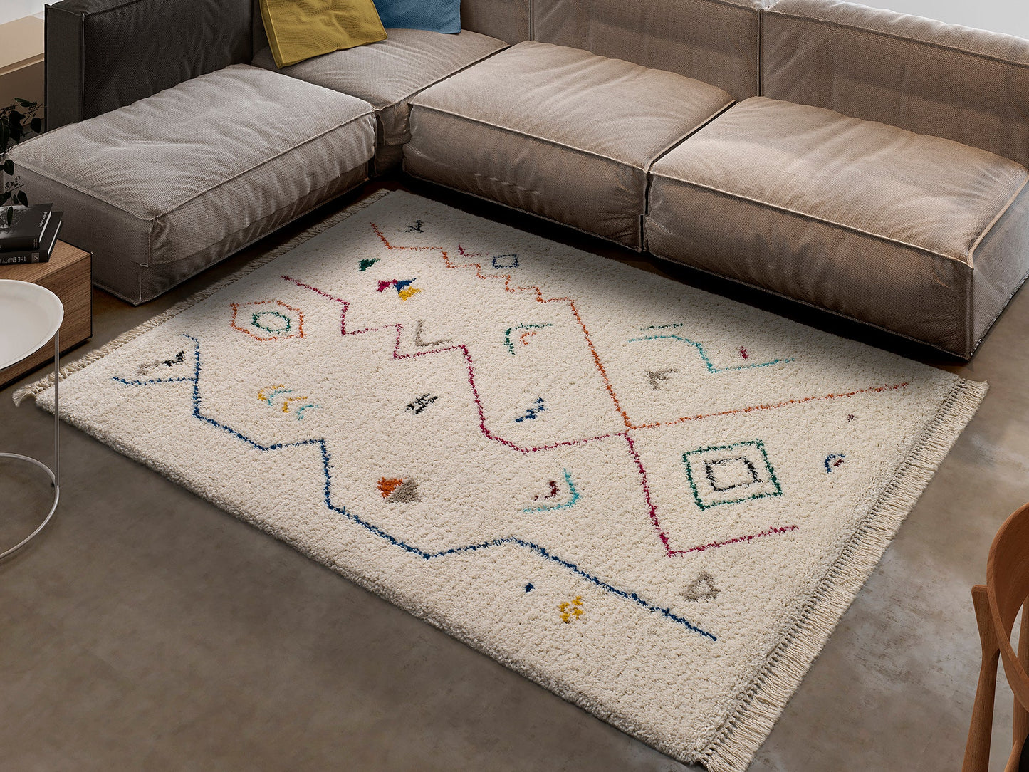 Moma Alfombra de pelo largo con flecos Yebel 817 Multicolor ambiente zoom