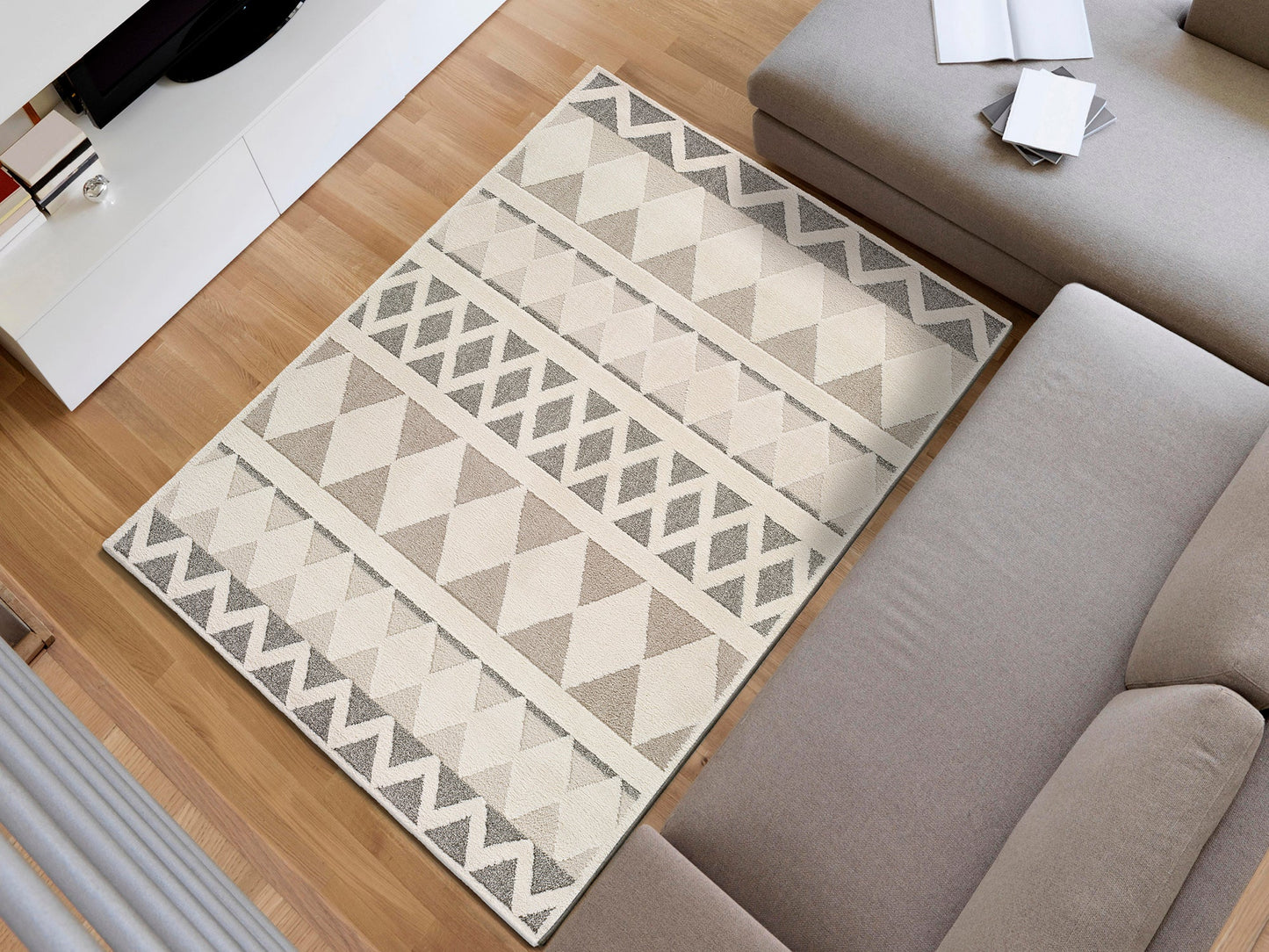 Moma Alfombra de estilo escandinavo Yen 59611 Beige ambiente