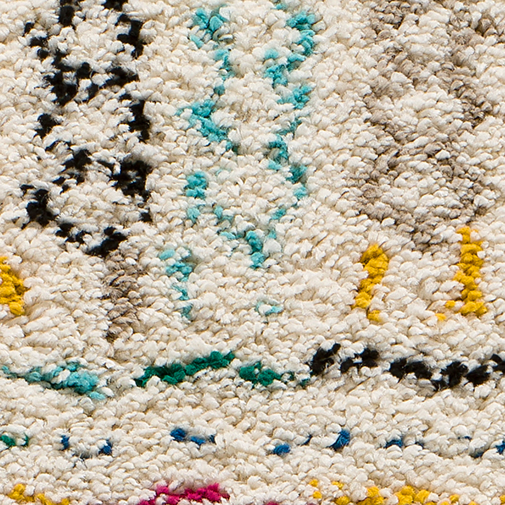Moma Alfombra de pelo largo con flecos Ziri 5641 Blanco Zoom