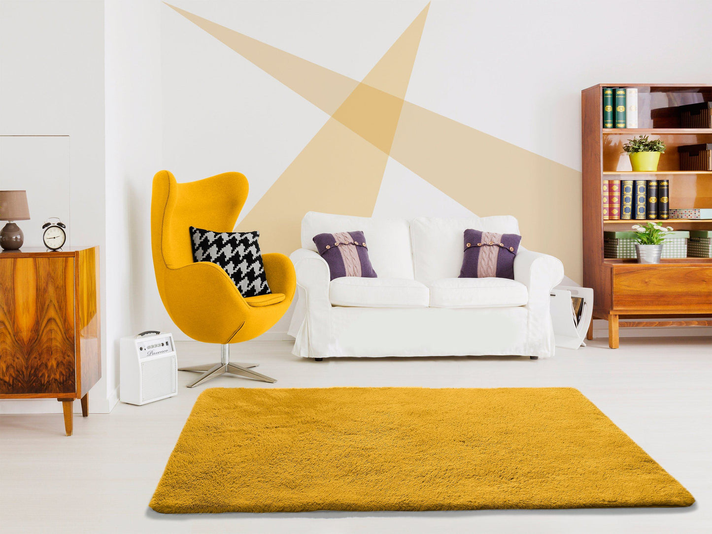 Moma Alfombra Alpaca Liso Mostaza Ambiente