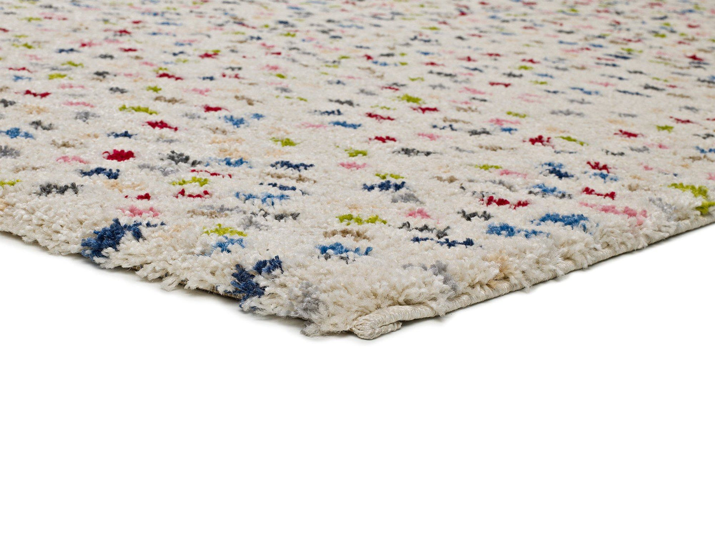 Moma Alfombra shaggy con topos Kasbah 8598 multicolor macro