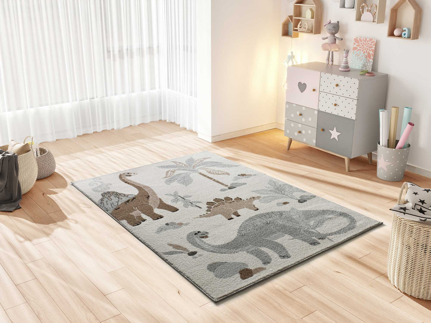 Moma Alfombra infantil Beats 40254 Blanco ambiente