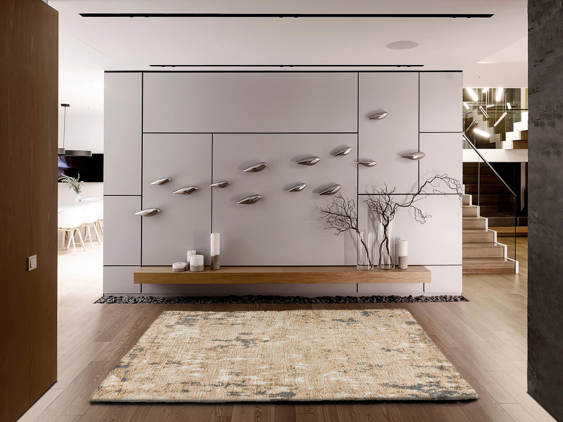 Moma Alfombra abstracta con relieve Enya 8693 Beige